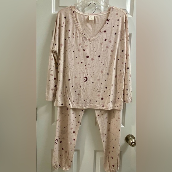 SOMA Women's Sunday Shooting Star Small LS Pajama Set Loungewear Celestial PJ - Picture 3 of 13